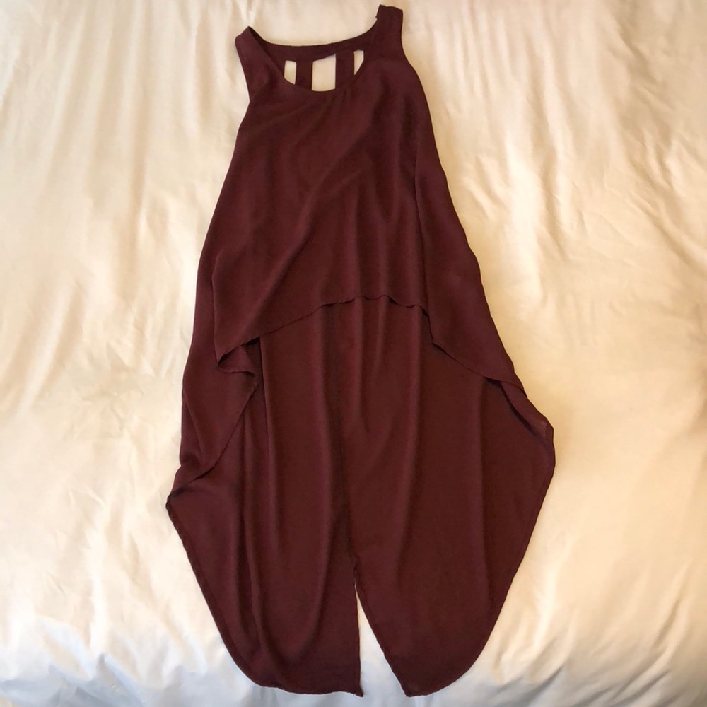 Burgundy high low top